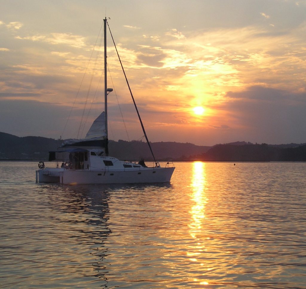 A catamaran sunset in Cape Town